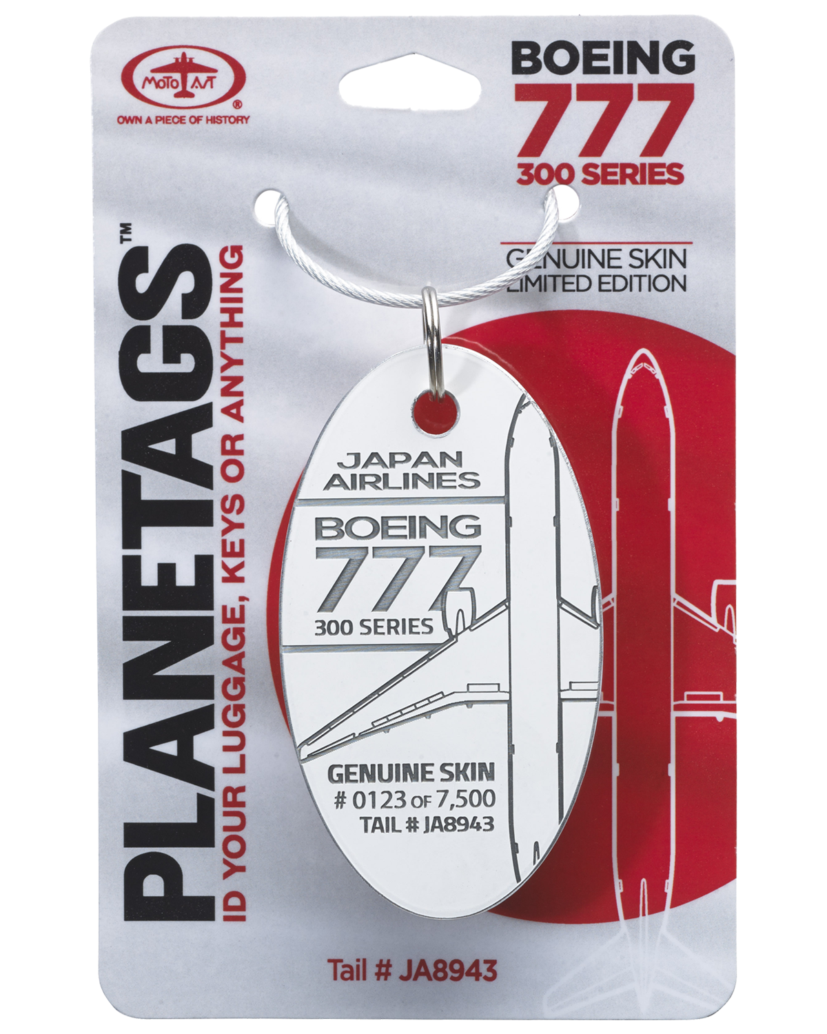 Boeing 777-346 PlaneTag Tail #JA8943 | PlaneTags™ – MotoArt PlaneTags