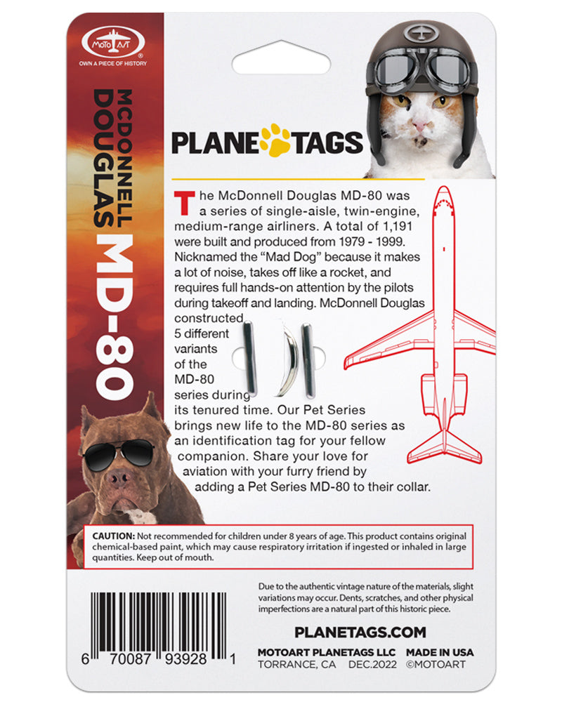 Custom McDonnell Douglas MD-80 PlaneTags Pet Tags