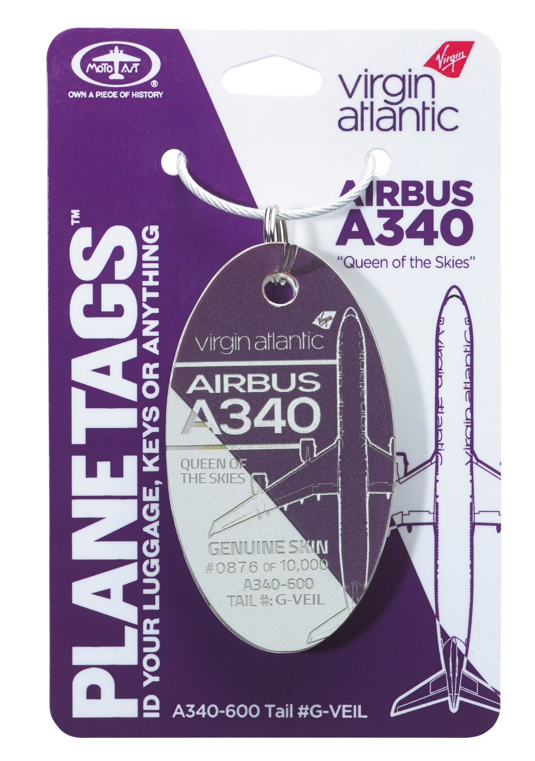 航空機・ヘリコプター PLANETAGS VIRGIN ATLANTIC A340-600 Virgin Atlantic Varga Girl A340 PlaneTag – MotoArt PlaneTags