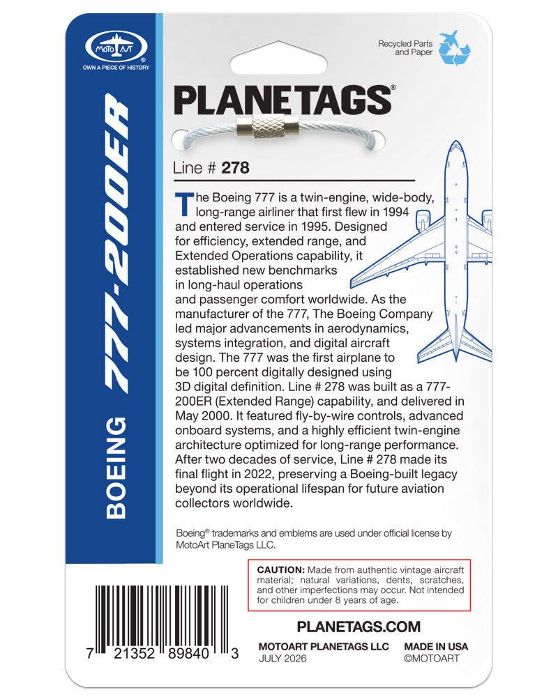 Boeing® 777  LINE # 278