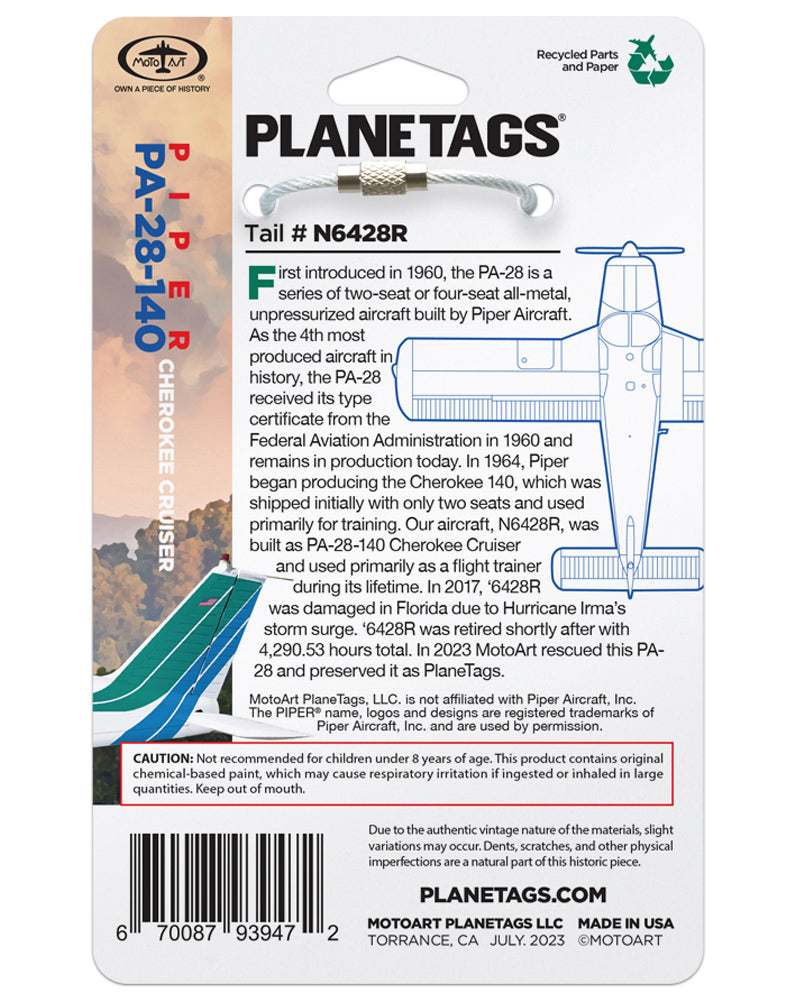 Piper PA-28 Cherokee - MotoArt PlaneTags
