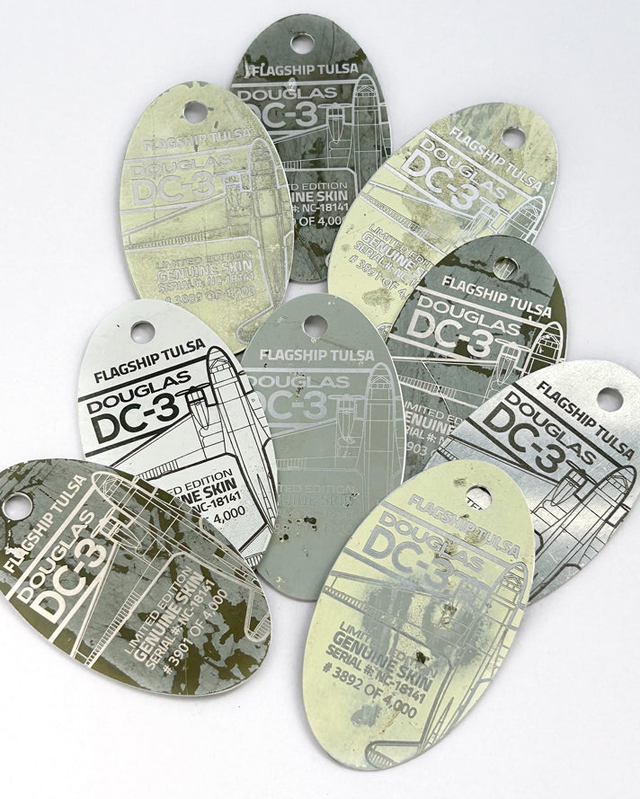 DC-3 Flagship Tulsa PlaneTag Serial #NC-18141 – MotoArt PlaneTags