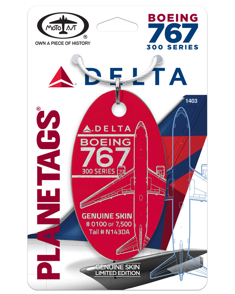 デルタ航空 ボーイング717 タグ キーホルダー Planetags DELTA DELTA®- ボーイング 767-332 プレーンタグ テール # N143DA – MotoArt
