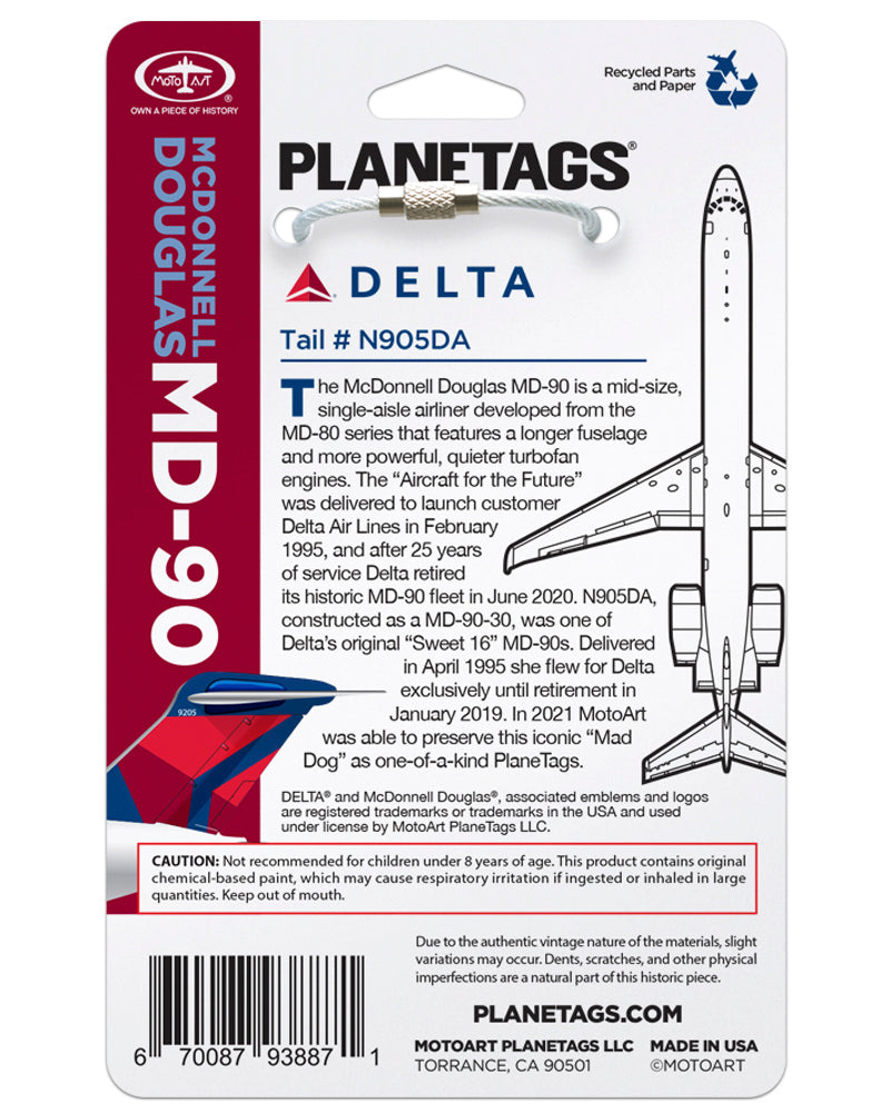 DELTA®- MD-90 プレーンタグ テール # N905DA |航空航空機スキン