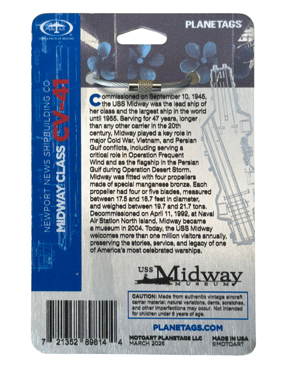 USS Midway Propeller Screw PlaneTag – Authentic Manganese Bronze from ...