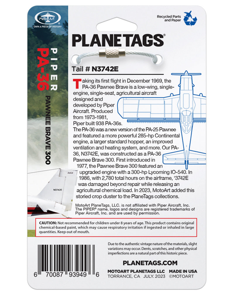 Piper PA-36 Pawnee - MotoArt PlaneTags