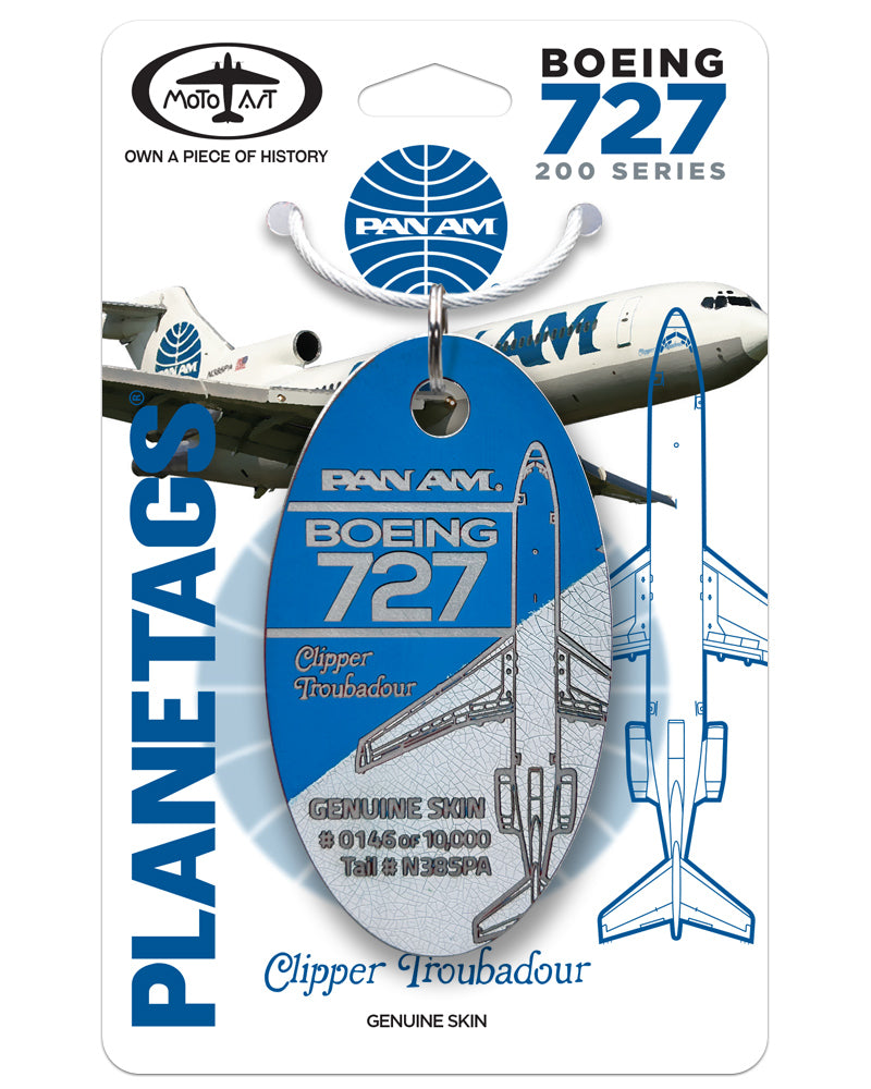 Pan Am® 727- N385PA - MotoArt PlaneTags