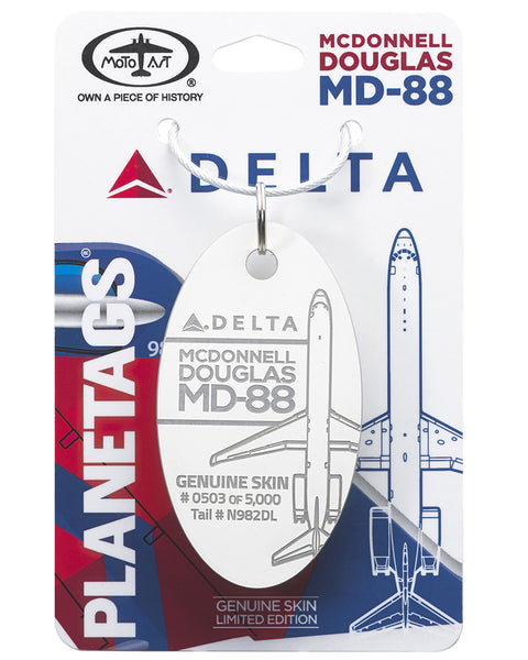 デルタ航空 Planetags MD-88 DELTA®- MD-88 PlaneTags Tail # N982DL | Aircraft Skin – MotoArt