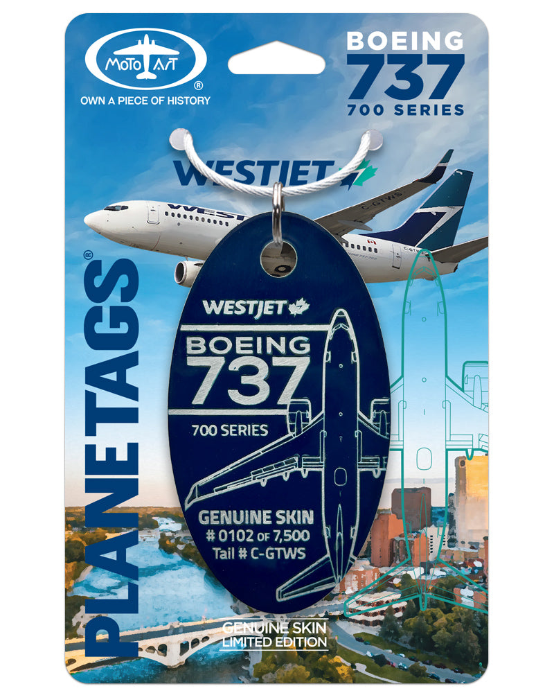 Westjet® 737 C-GTWS PlaneTags - MotoArt PlaneTags