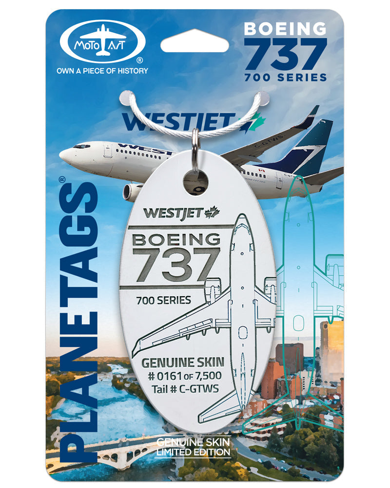 Westjet® 737 C-GTWS PlaneTags - MotoArt PlaneTags