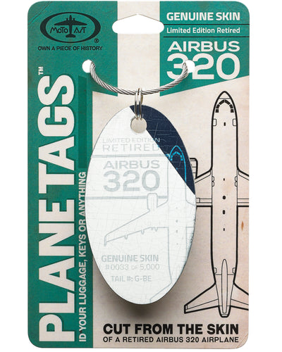 Custom Airbus 320 PlaneTag  Tail# G-BE