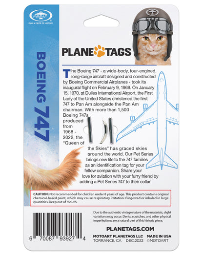 Boeing 747 PlaneTags Pet Tags