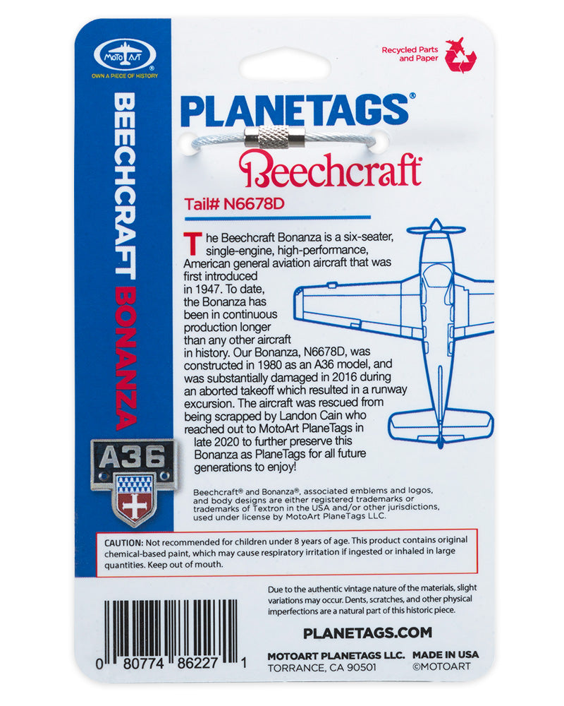 Custom Beechcraft Bonanza A36 - PLANETAGS TAIL #N6678D