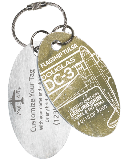 Custom DC-3 Flagship Tulsa PlaneTag Serial #NC-18141