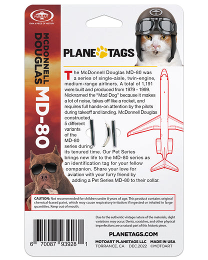 McDonnell Douglas MD-80 PlaneTags Pet Tags