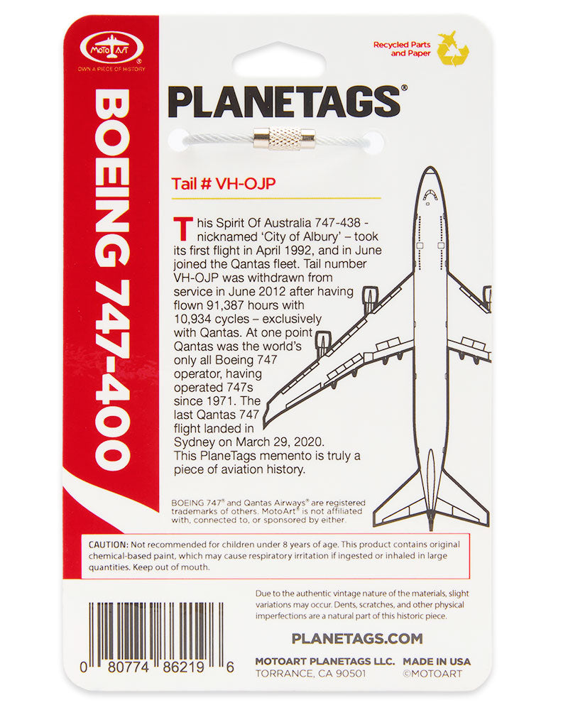 カンタス航空ボーイング 747-400 - PLANETAGS TAIL #VH-OJP