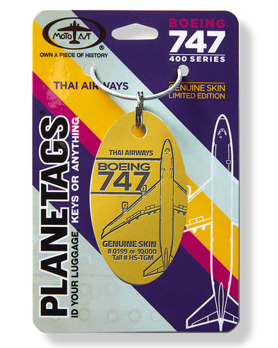 カスタム ボーイング タイ航空 747 PlaneTag Tail #HS-TGM