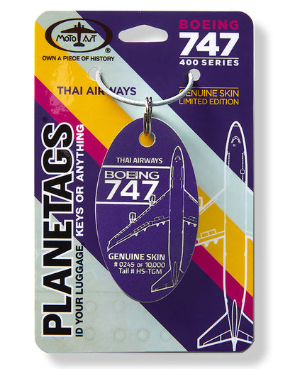 Custom Boeing Thai Airways 747 PlaneTag Tail #HS-TGM