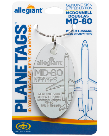 カスタム Allegiant Air McDonnell Douglas MD80 PlaneTag Tail# N892GA