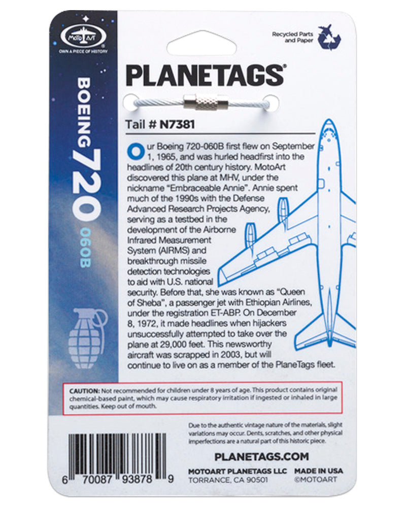 カスタムボーイング 720-060B - PLANETAGS TAIL # N7381 