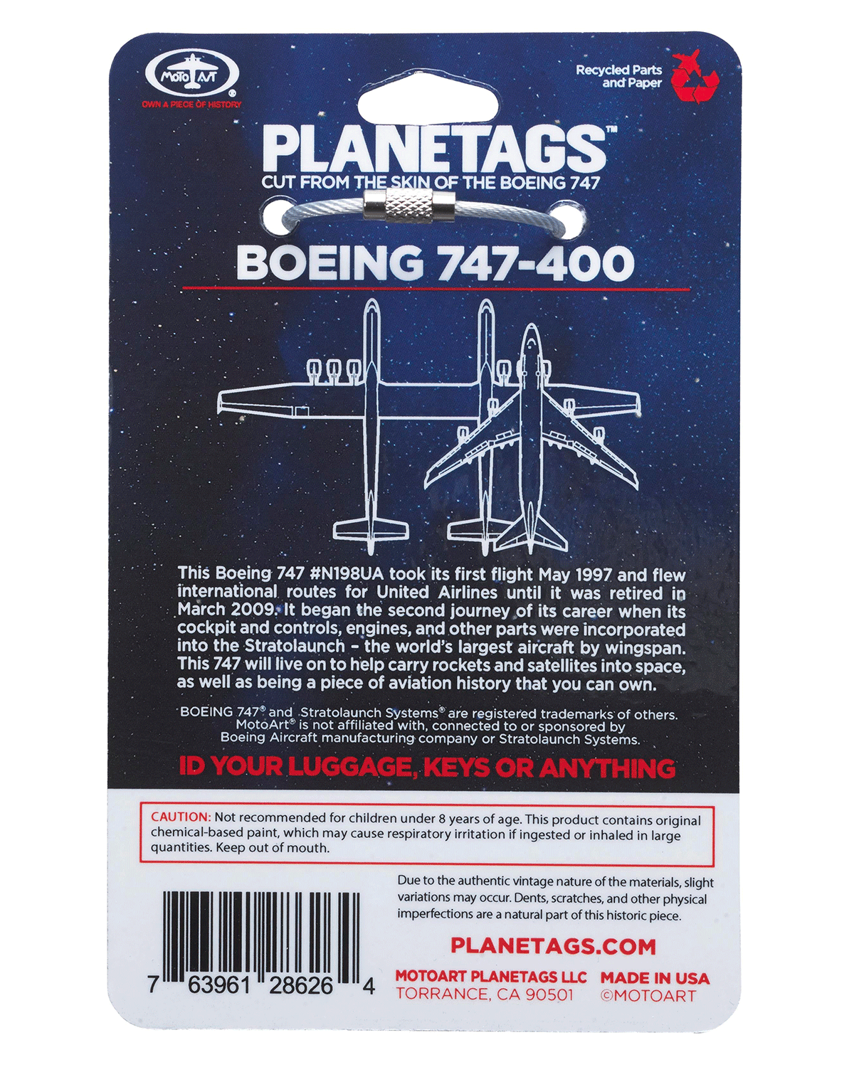 カスタム ユナイテッド航空ボーイング 747 N198UA PlaneTag