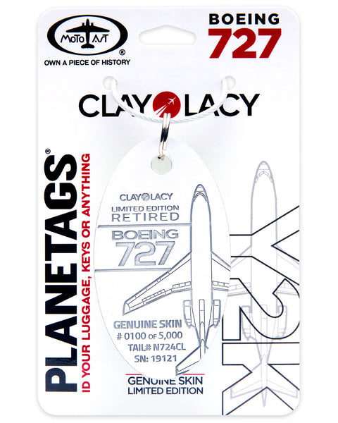 「Midway 2000」 Planetags B727 クレイ・レイシー遺産 Boeing 727 N724CL PlaneTags – MotoArt PlaneTags