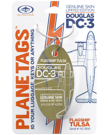 DC-3 Flagship Tulsa PlaneTag Serial #NC-18141