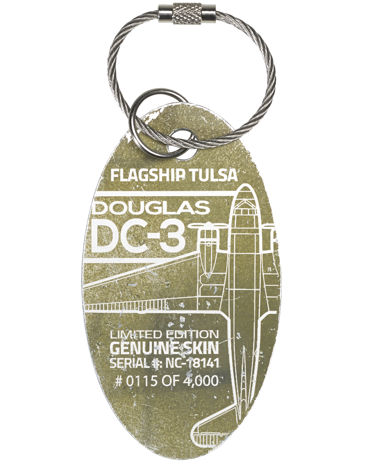 DC-3 Flagship Tulsa PlaneTag Serial #NC-18141