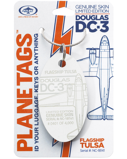 DC-3 Flagship Tulsa PlaneTag Serial #NC-18141