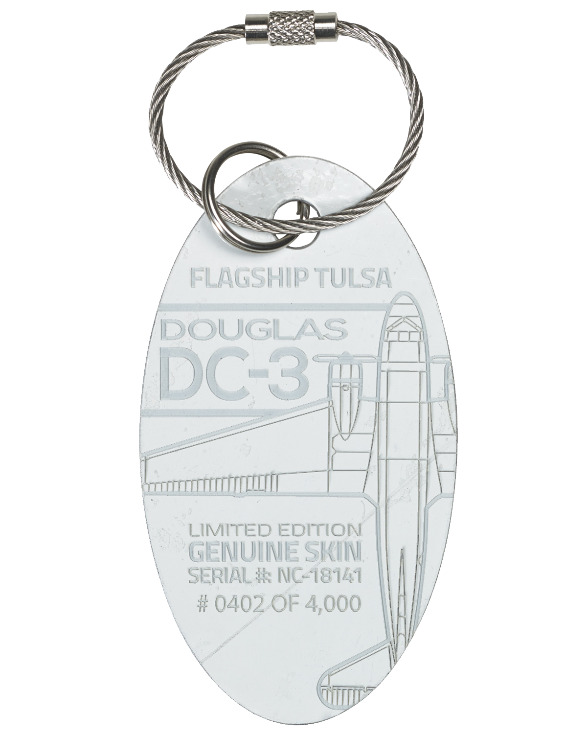 DC-3 Flagship Tulsa PlaneTag Serial #NC-18141